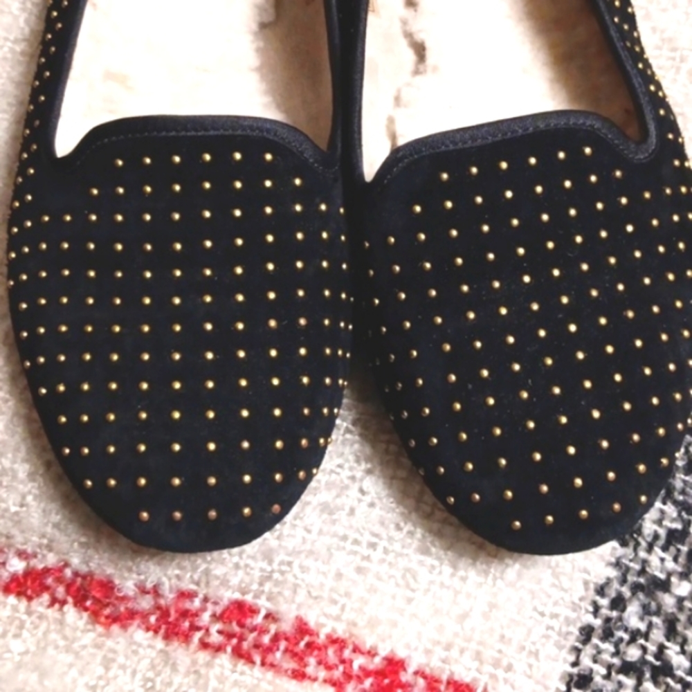 UGG Black and Gold Studded Flats